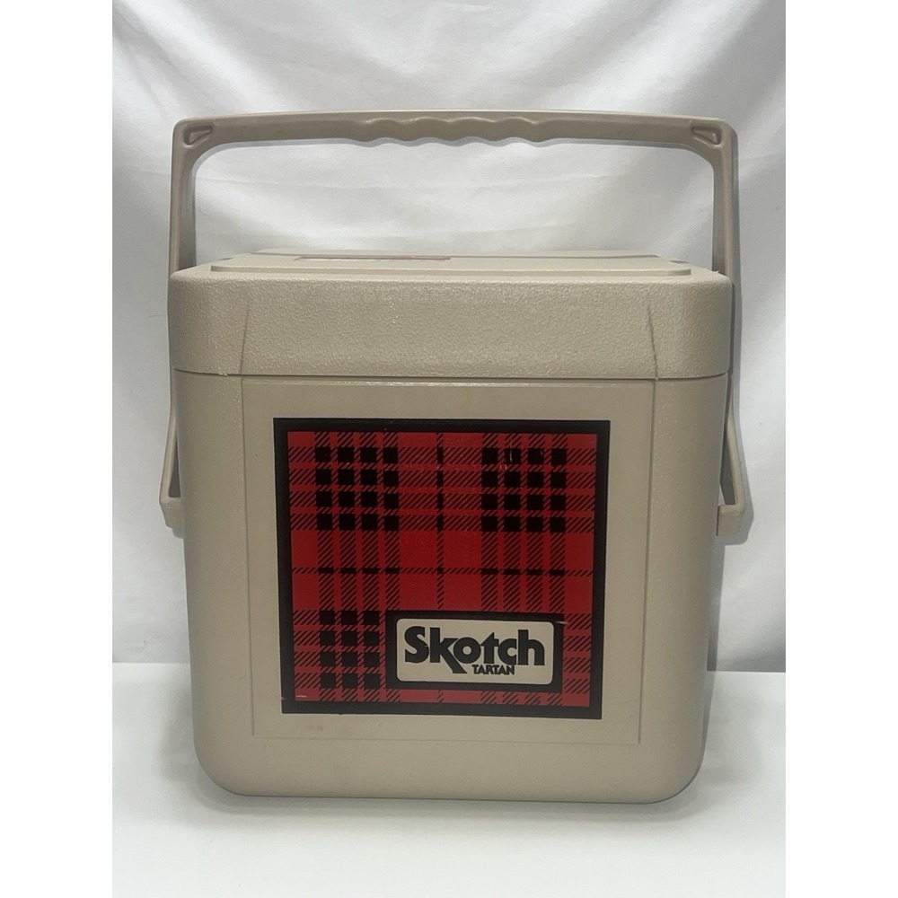 Vintage Retro Skotch Tartan Plaid Cooler Ice Chest 6 Pack 11X12X8 Rare